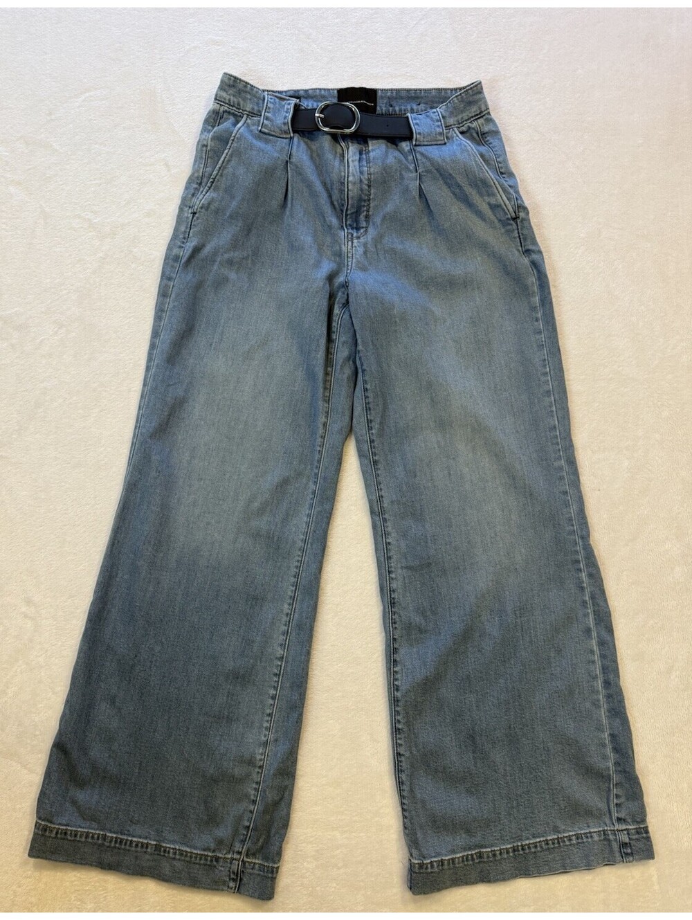 White House Black Market WHBM Wide Leg Jeans High Rise Med Wash Women's Size 6